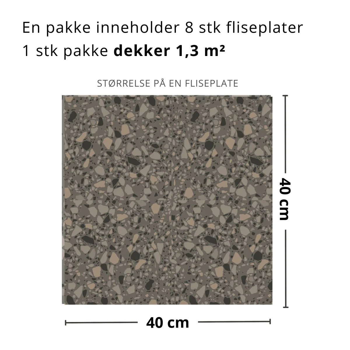 8-pk Clemont terrazzo selvklebende fliser - Image 3
