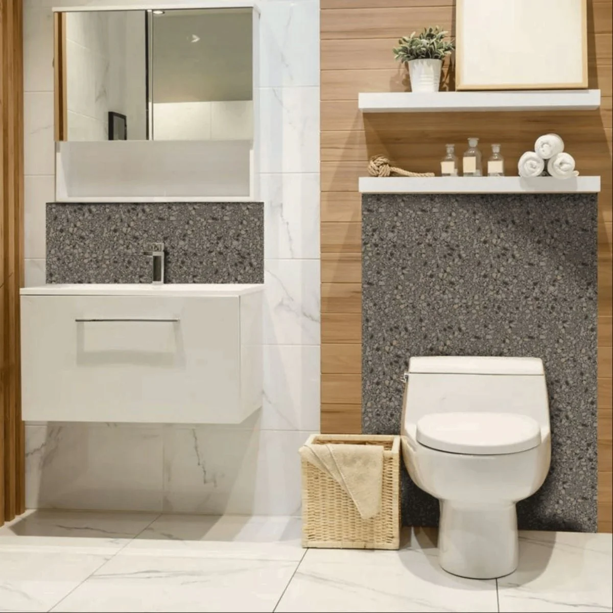 8-pk Clemont terrazzo selvklebende fliser - Image 4