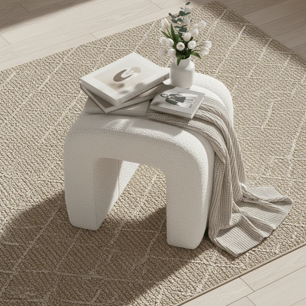 Colma puff hvit 42 x 41 x 36 cm