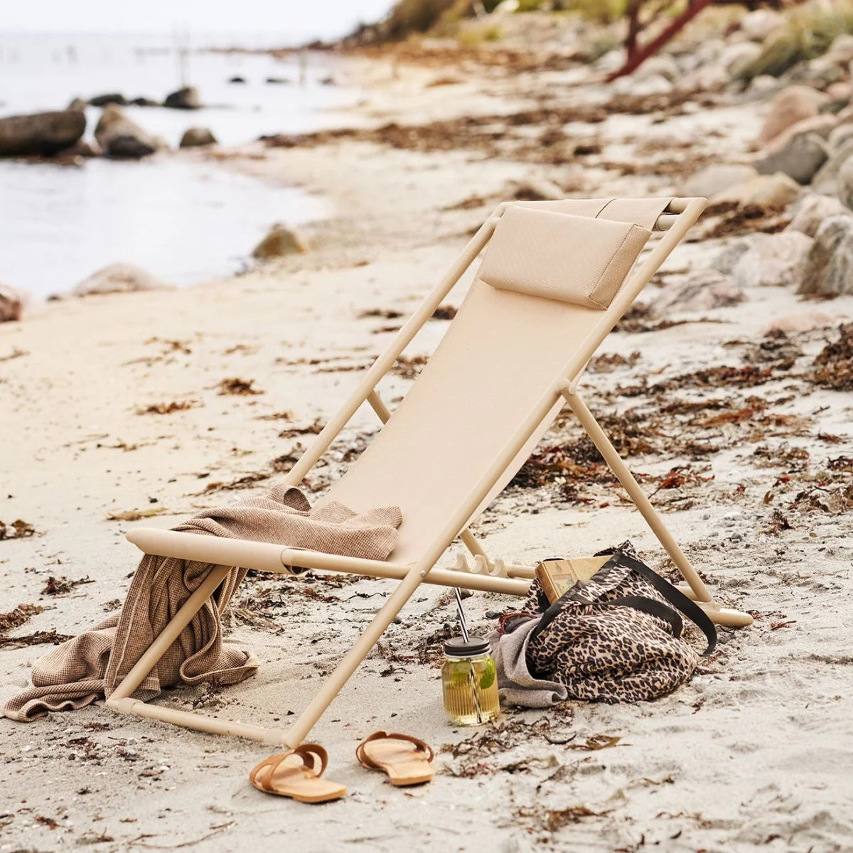 Curtis strandstol, tekstil taupe - Image 11