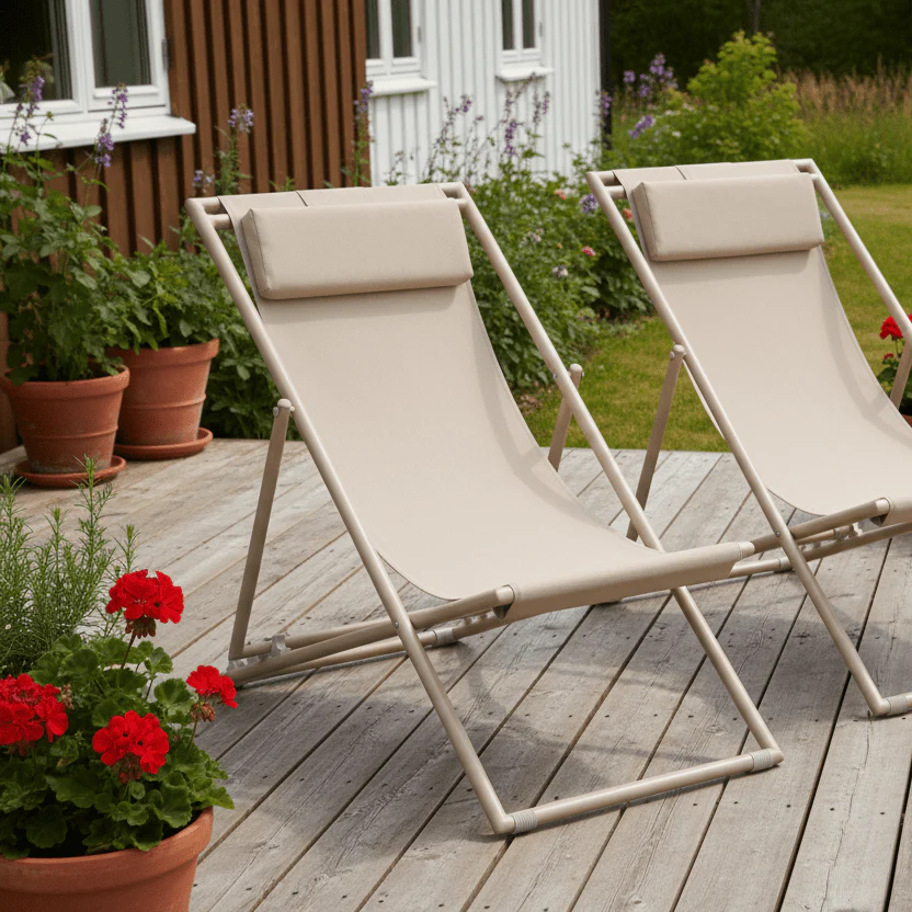 Curtis strandstol, tekstil taupe - Image 13