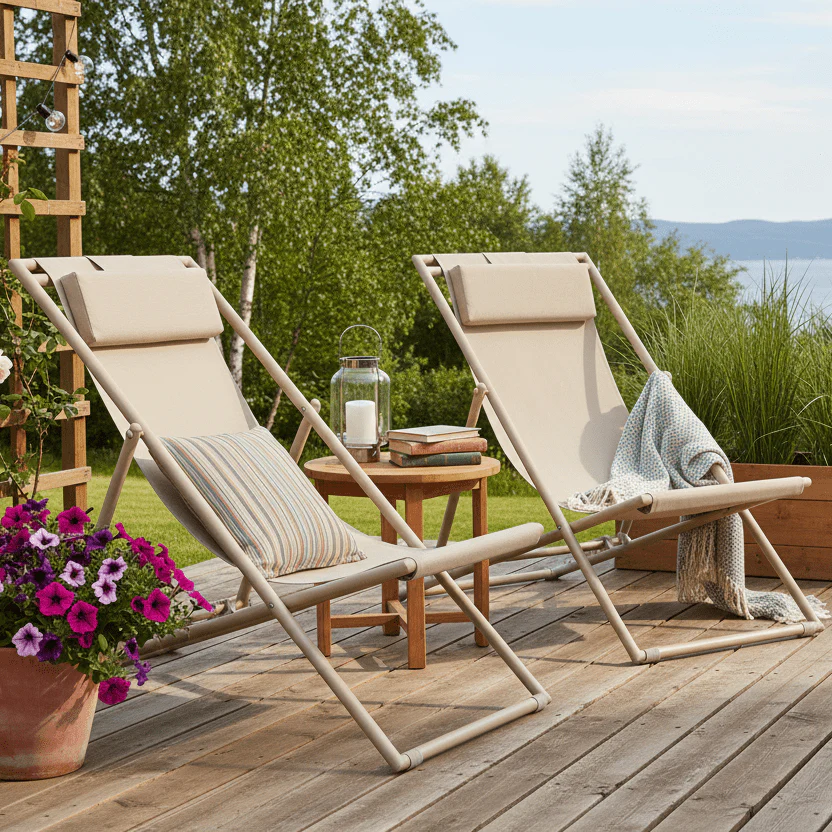 Curtis strandstol, tekstil taupe - Image 4