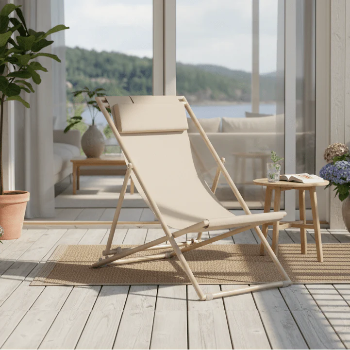 Curtis strandstol, tekstil taupe - Image 8