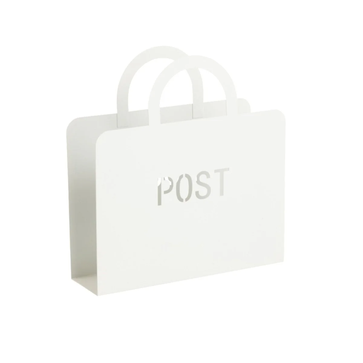 Dekorativ oppbevaringskurv til brevpost hvit - Image 4