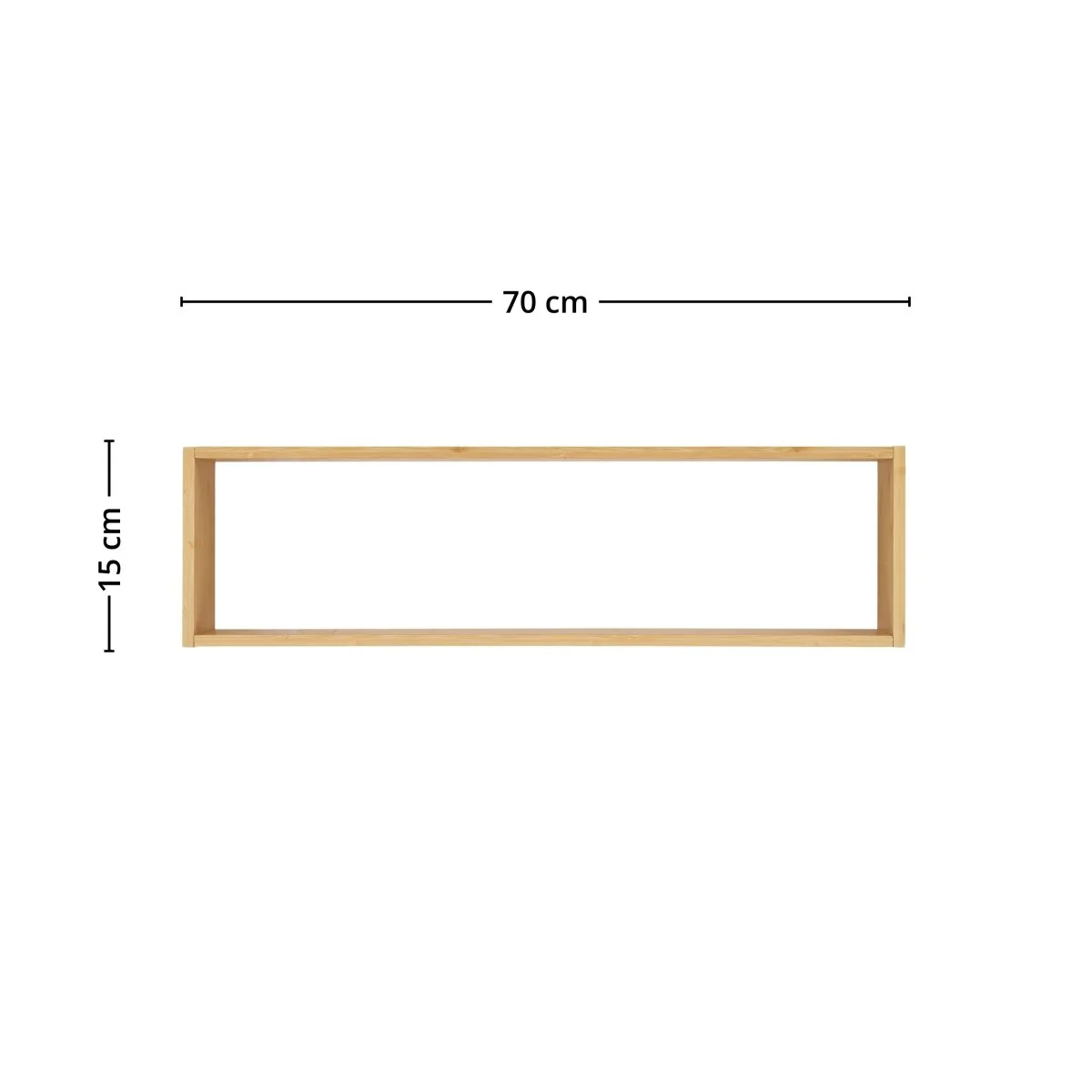 Ember vegghylle bambus natur 70 x 15 x 19,5 cm - Image 4