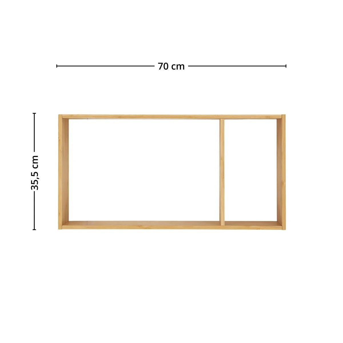 Ember vegghylle bambus natur 70 x 15 x 35,5 cm - Image 5