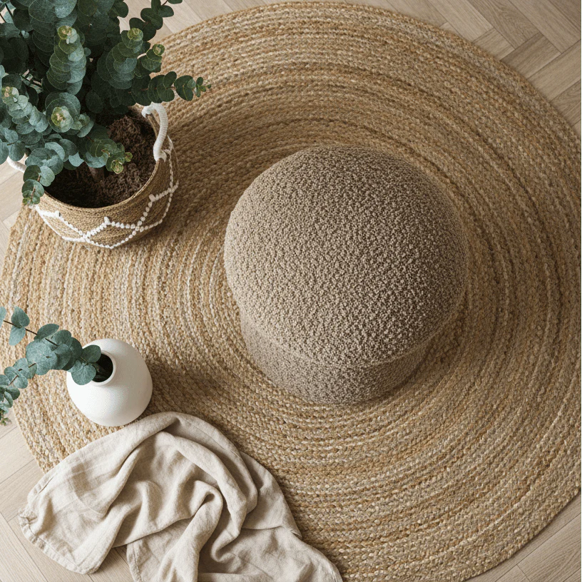 Enna puff brun ø45 cm - Image 6
