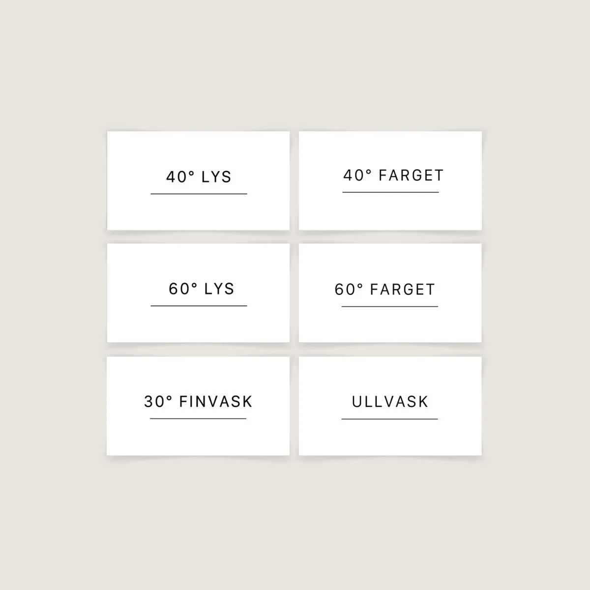 6-pk Etiketter klesvask grader