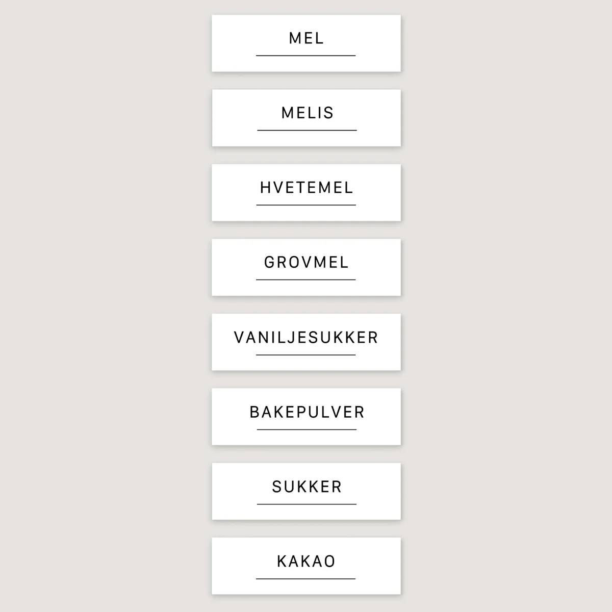 8-pk Etiketter tørrvarer, baking