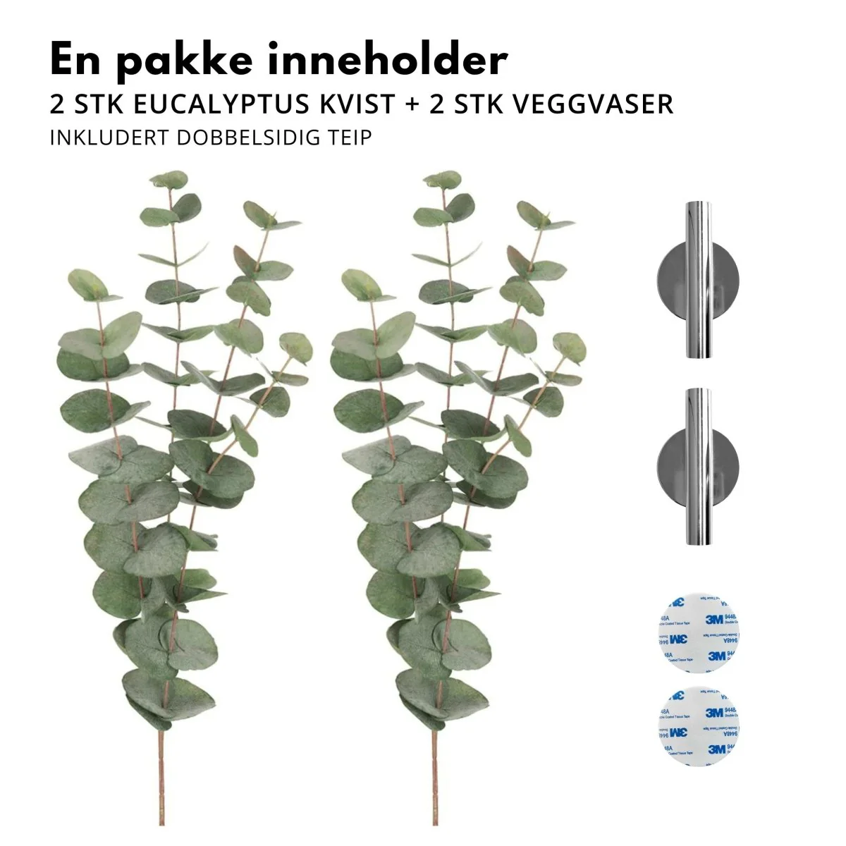 Eucalyptus & Manhattan veggvase, sølv - Image 2