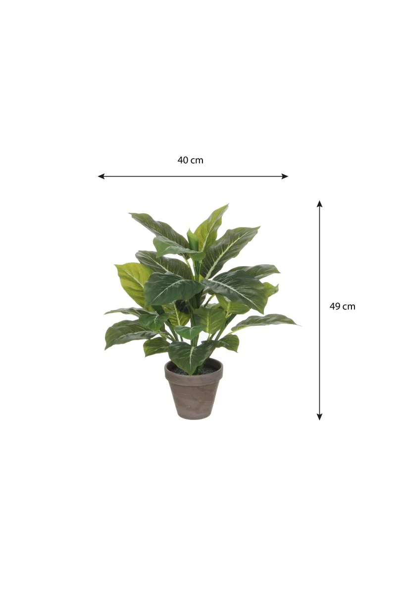 Evergreen kunstig plante grønn grå 49 cm med potte - Image 6