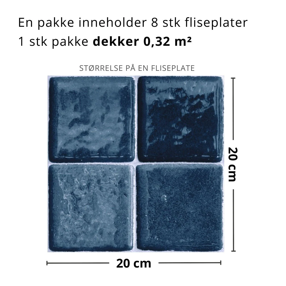 8-pk Ezra dyp blå selvklebende fliser - Image 5