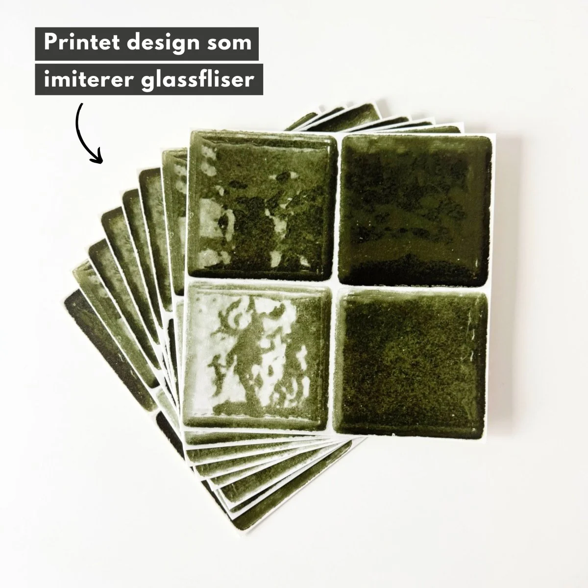 8-pk Ezra flaskegrønn selvklebende fliser - Image 3