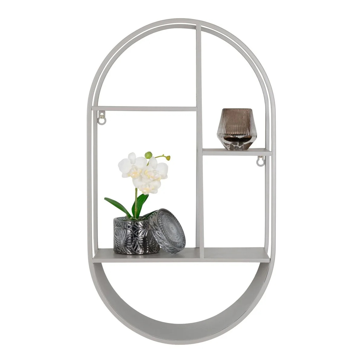 Feira vegghylle oval stål kjølig grå 35 x 15 x 60 cm - Image 4