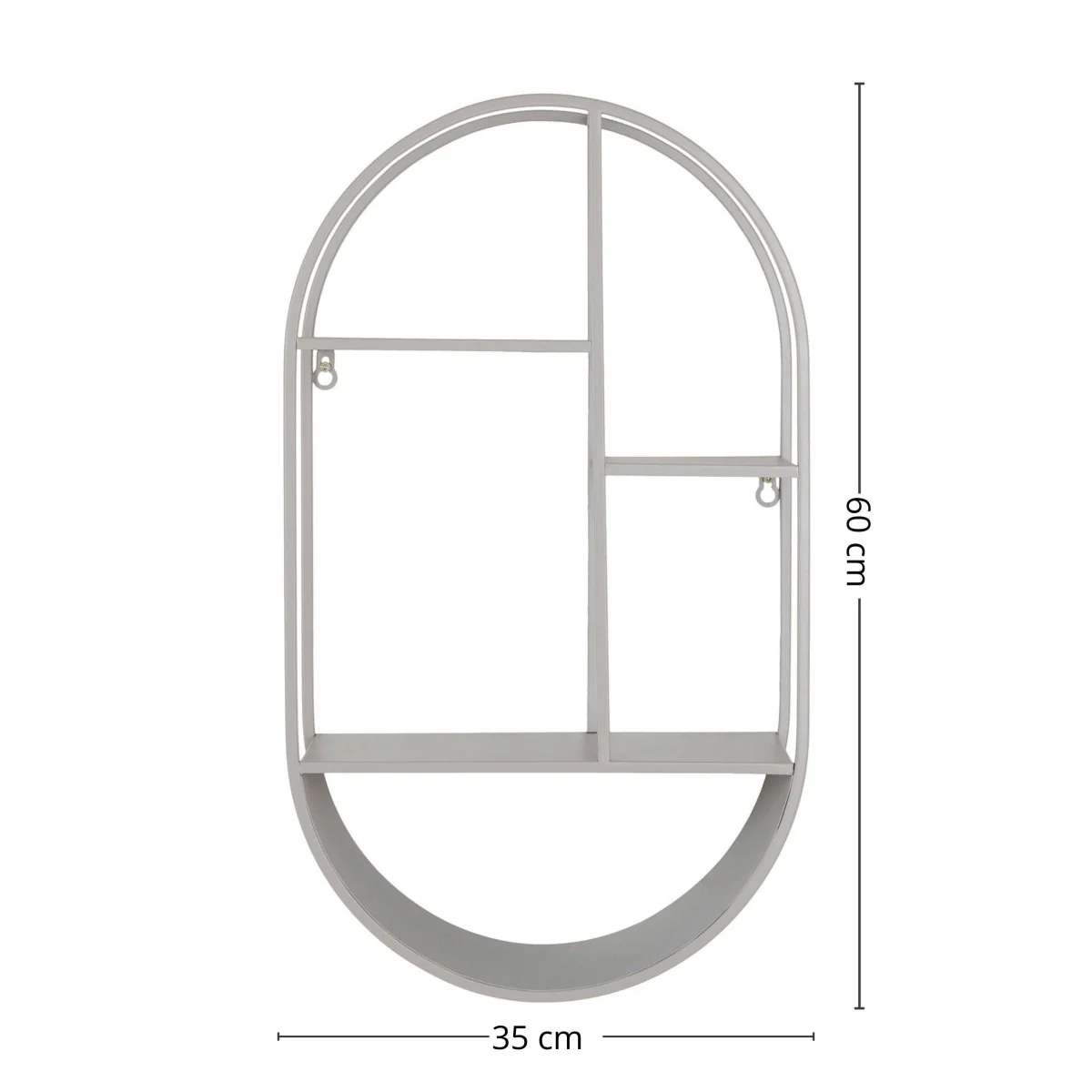 Feira vegghylle oval stål kjølig grå 35 x 15 x 60 cm - Image 6