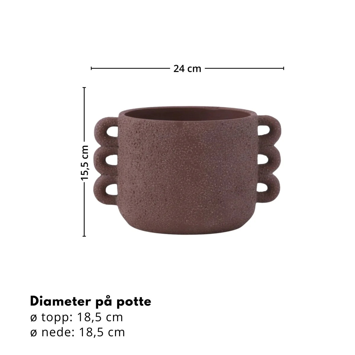 Potte Celia keramikk brun 18,5 cm - Image 4