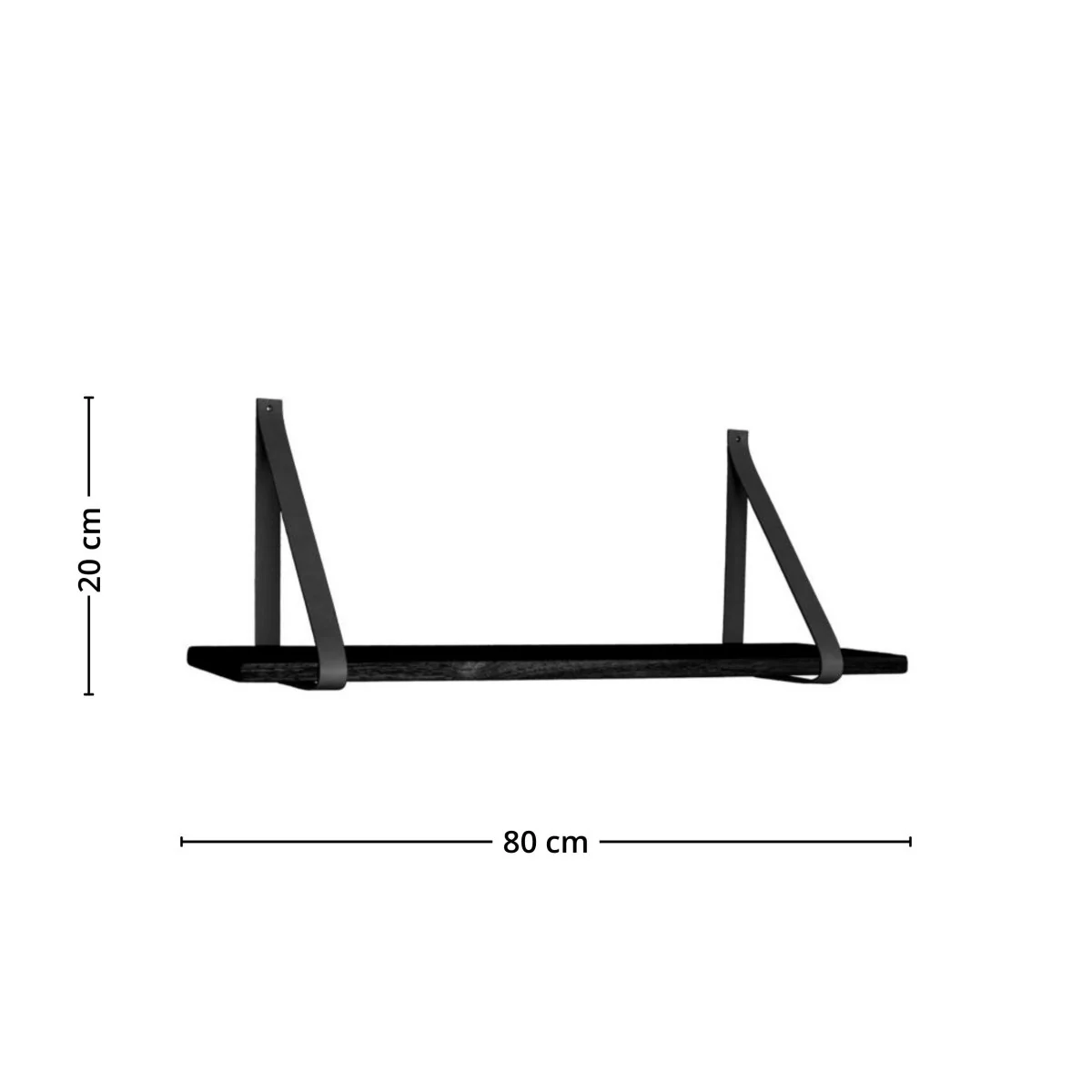 Forno hylle sort skinnstropper 80 x 20 cm - Image 5