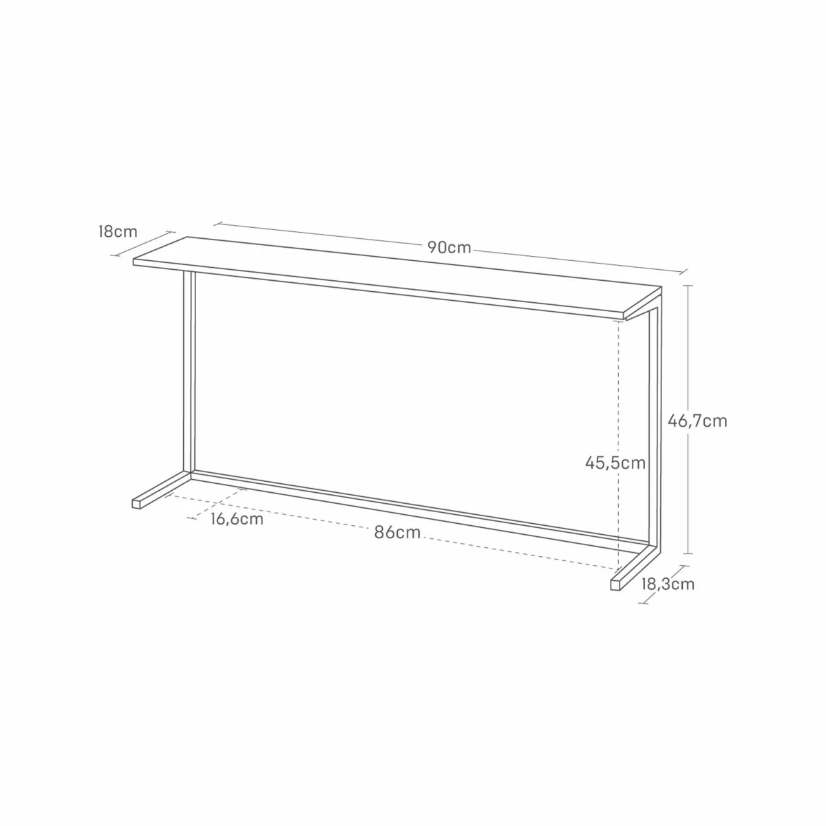 Frittstående hylle til kjøkkenbenk hvit 90 x 46,7 cm - Image 9