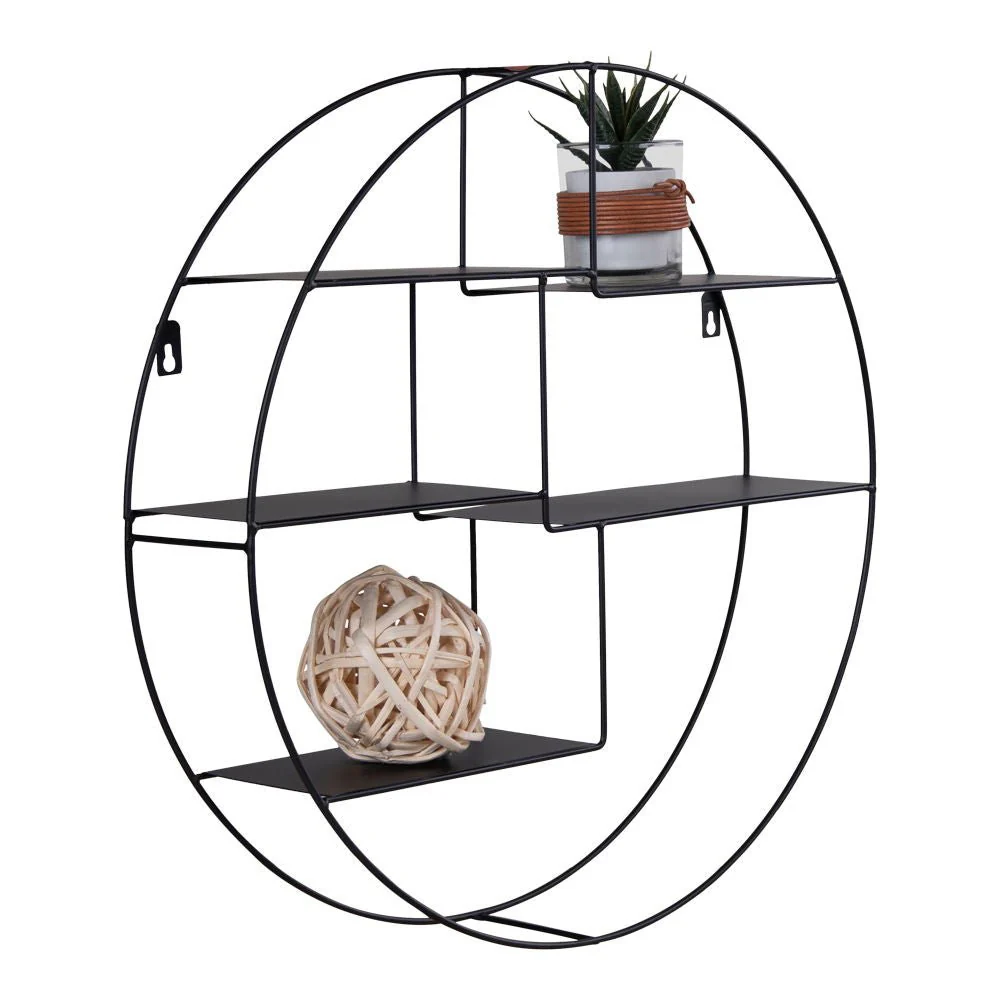Genk vegghylle stål sort diameter 47 x 10 cm - Image 6