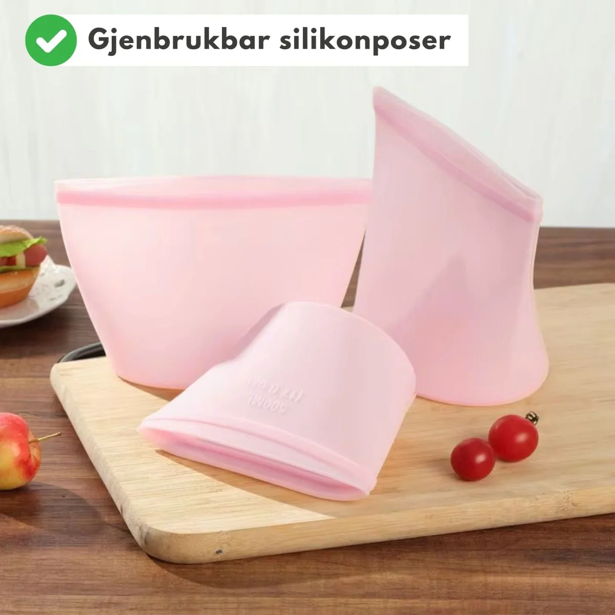 3-pk Gjenbrukbare oppbevaringsposer til mat - Image 6