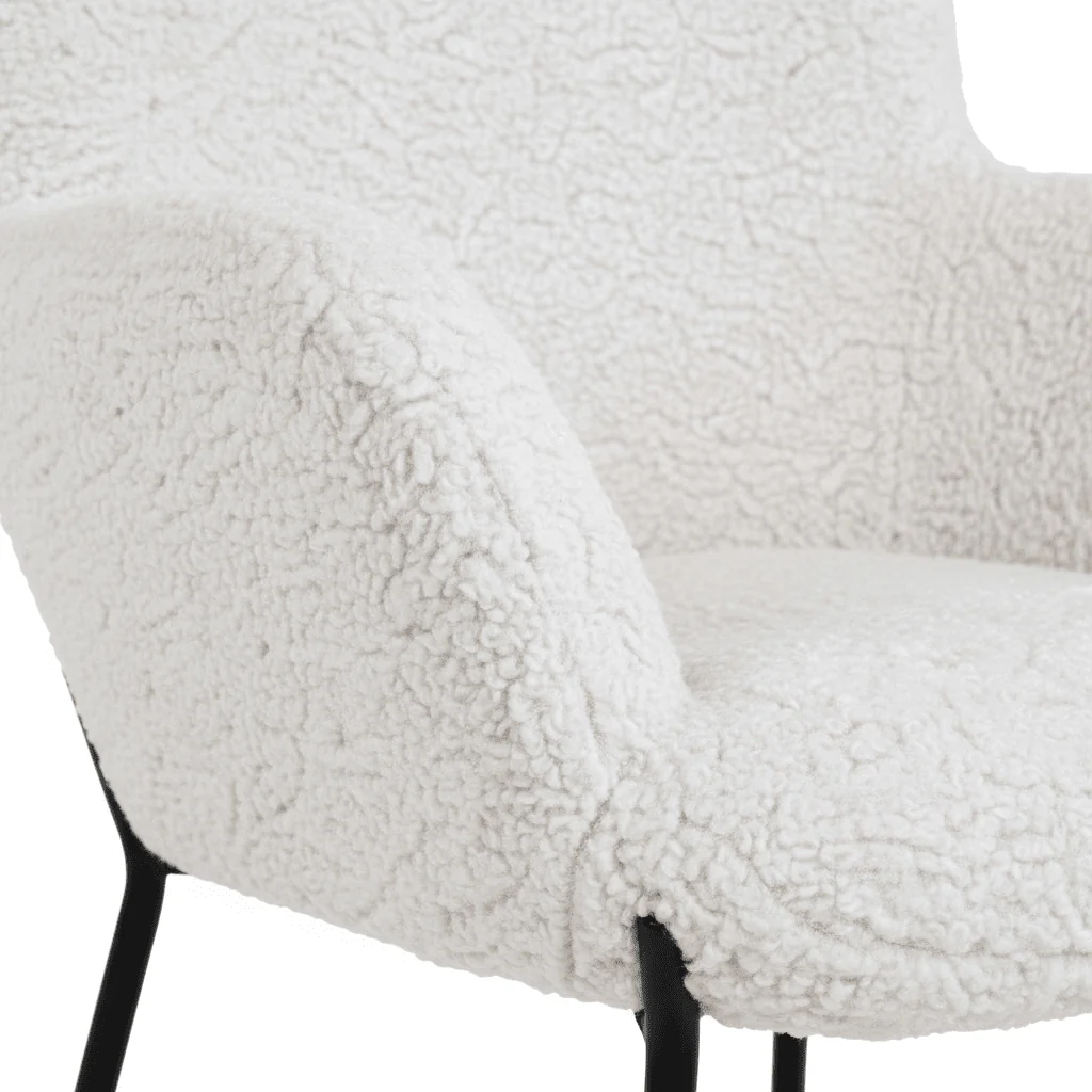 Glasglow sett lounge stol og puff hvit - Image 2