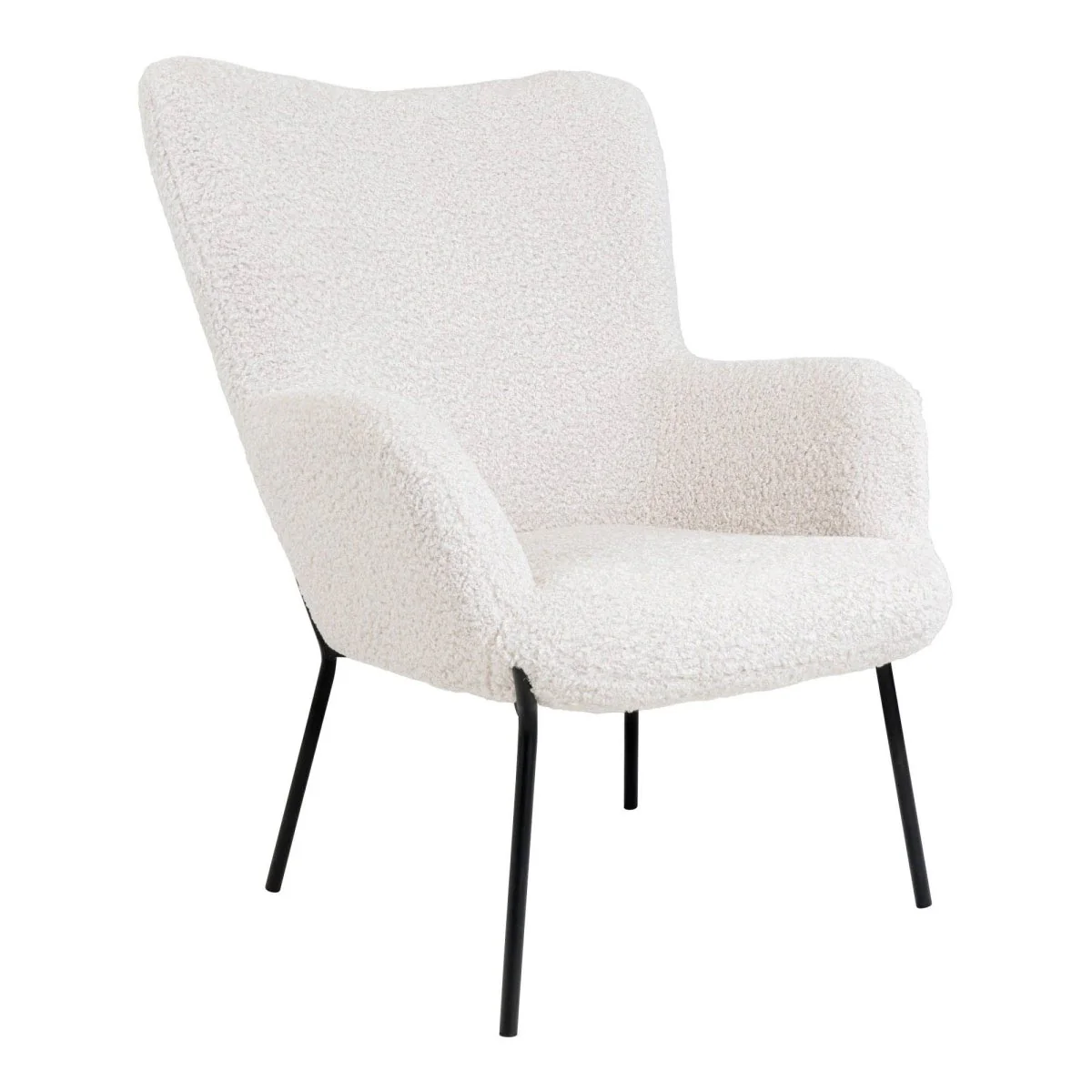 Glasglow sett lounge stol og puff hvit - Image 4