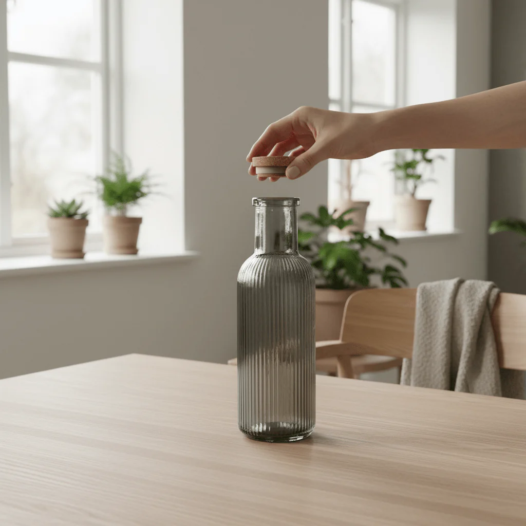 Glassflaske antrasitt 1 Liter 28 cm - Image 3