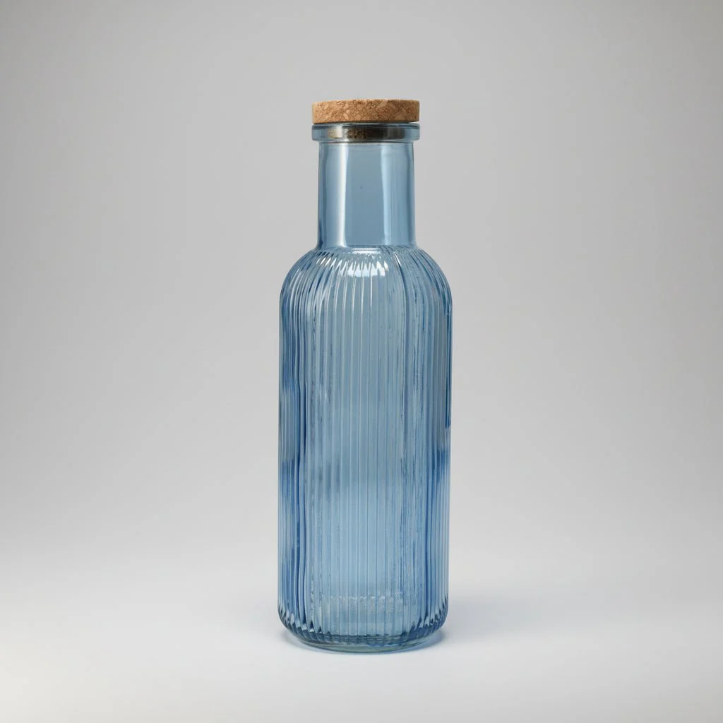 Glassflaske blå 1 Liter 28 cm - Image 4