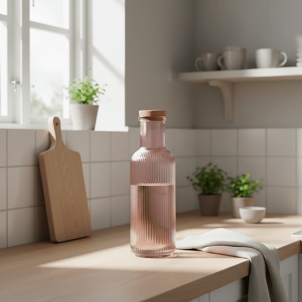 Glassflaske rosa 1 Liter 28 cm - Image 4