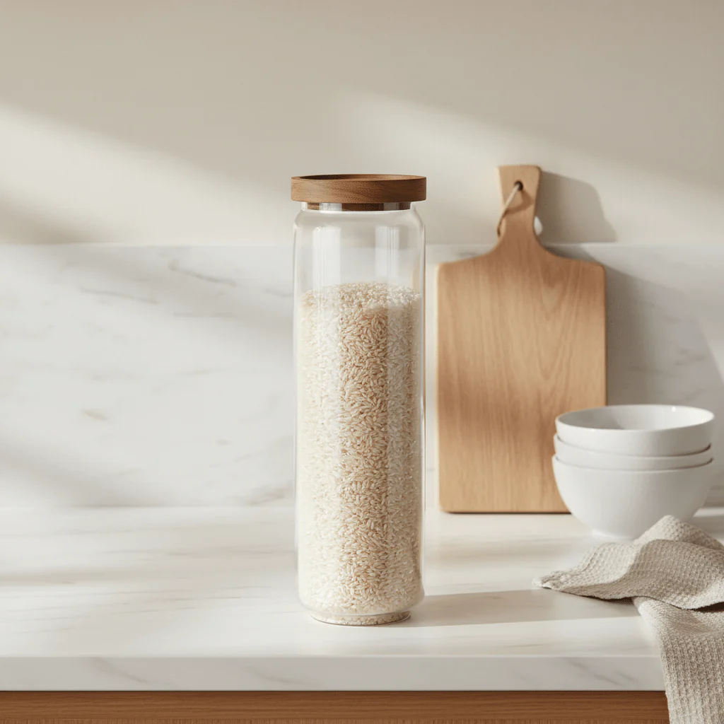 Glasskrukke med trelokk 30 x 9 cm