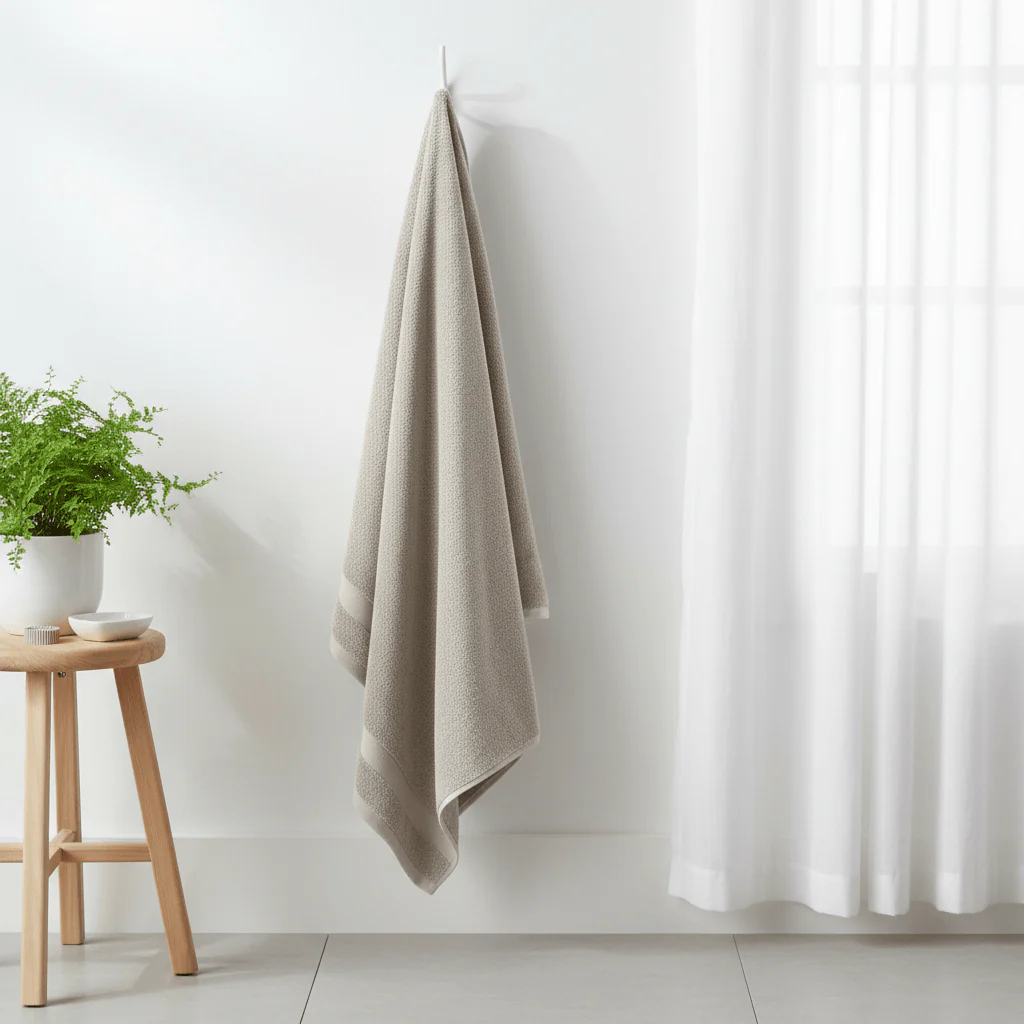 Håndkle bomull sand 70 x 140 cm - Image 2