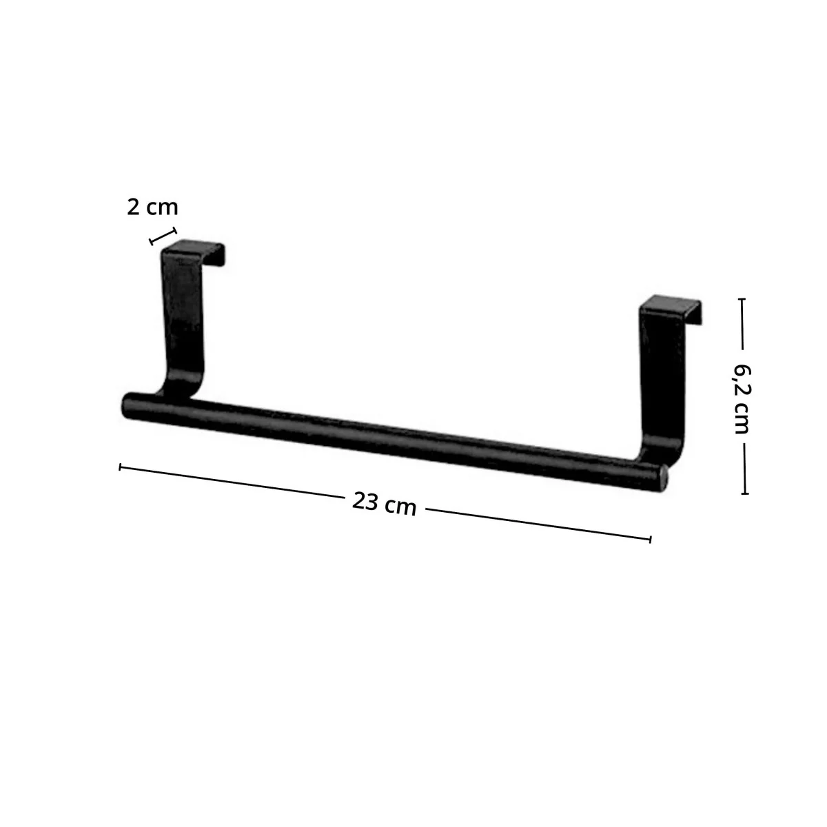 Håndkleholder, sort rustfritt metall - Image 2