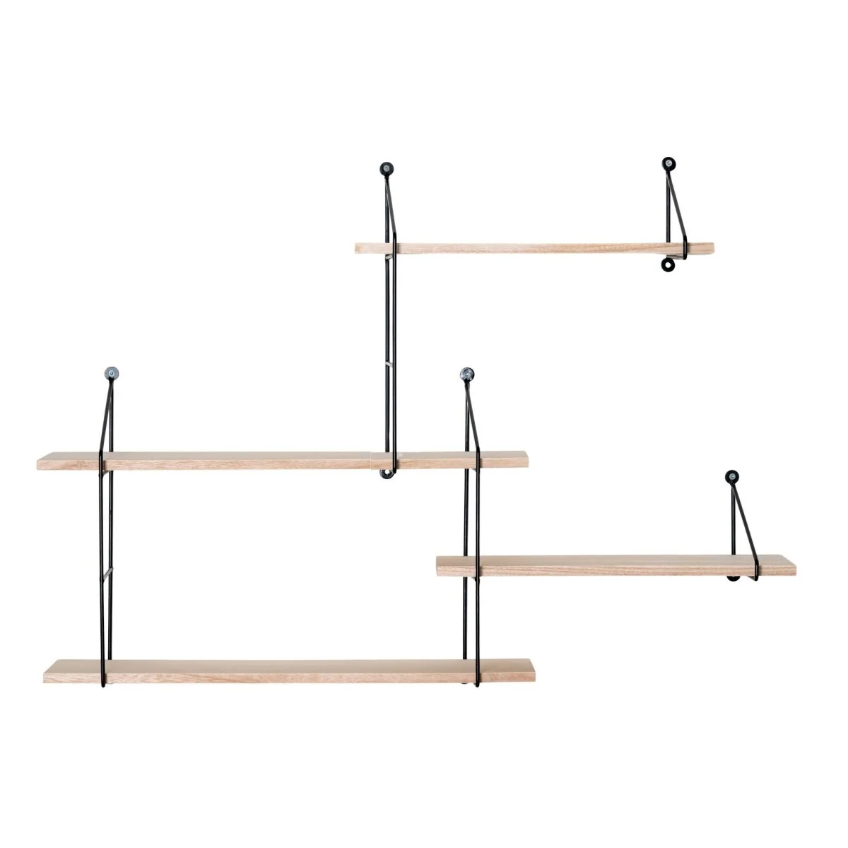 Harlem vegghylle sort metall og natur tre 99 cm - Image 4
