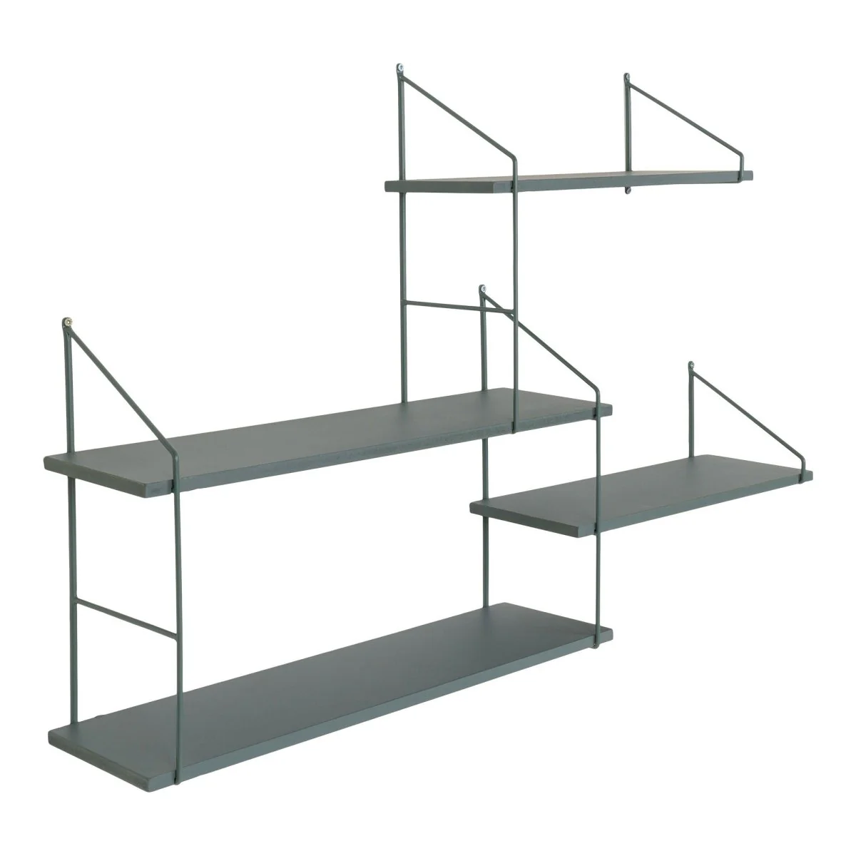 Harlem vegghylle grønn metall og tre 99 cm - Image 4