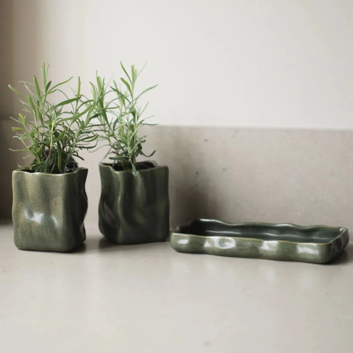DBKD Herb pottesett 3 deler grønn