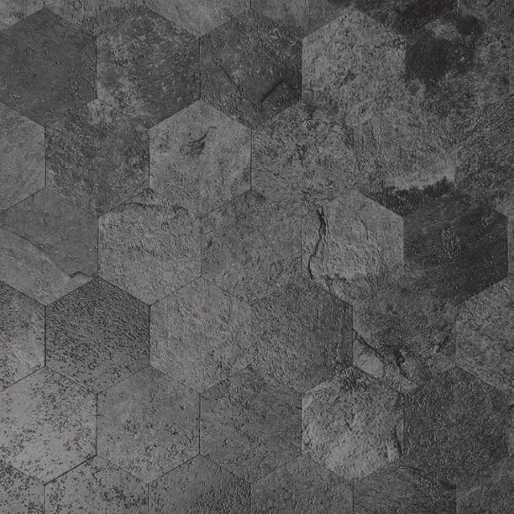 10-pk Hexagon mørkegrå betong selvklebende veggfliser - Image 2