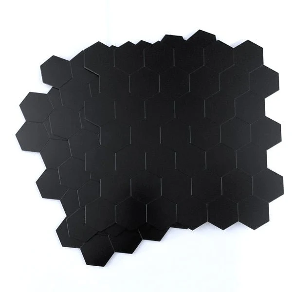10-pk Hexagon sort matt selvklebende veggfliser - Image 5