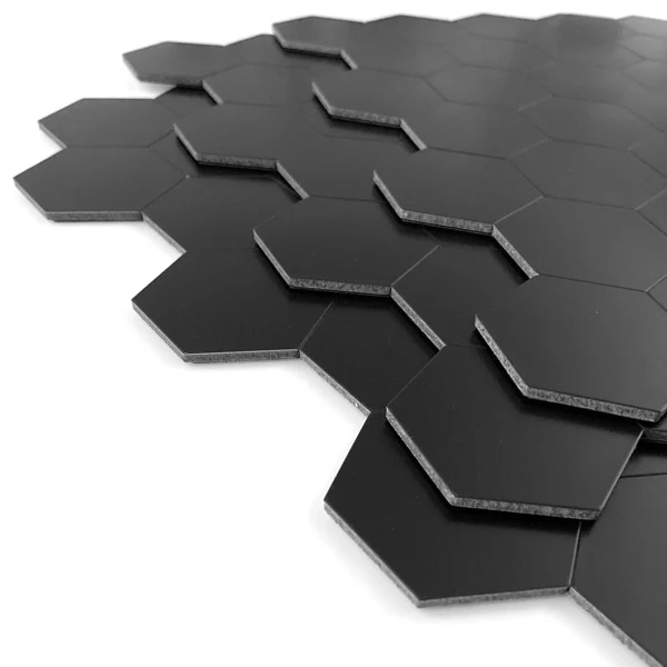10-pk Hexagon sort matt selvklebende veggfliser - Image 8