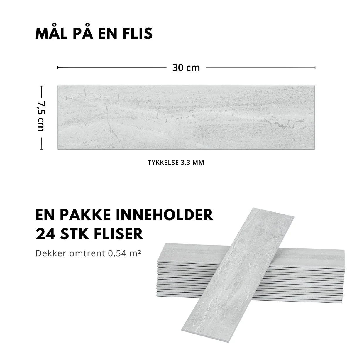 24-pk Holly selvklebende veggfliser - Image 2