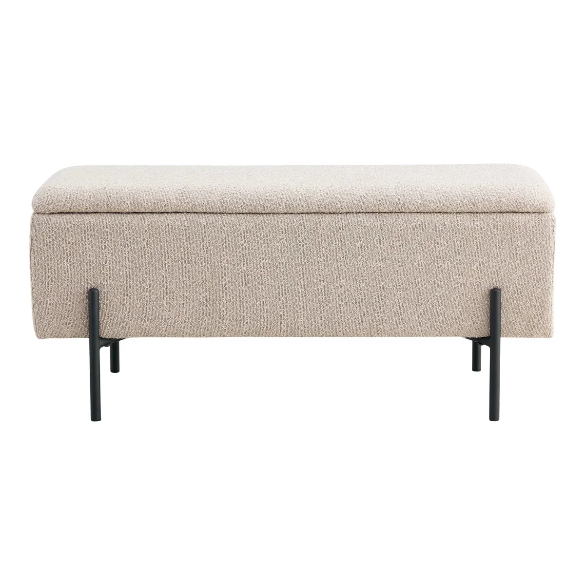 Watford benk med oppbevaring bouclé beige 95 cm - Image 6