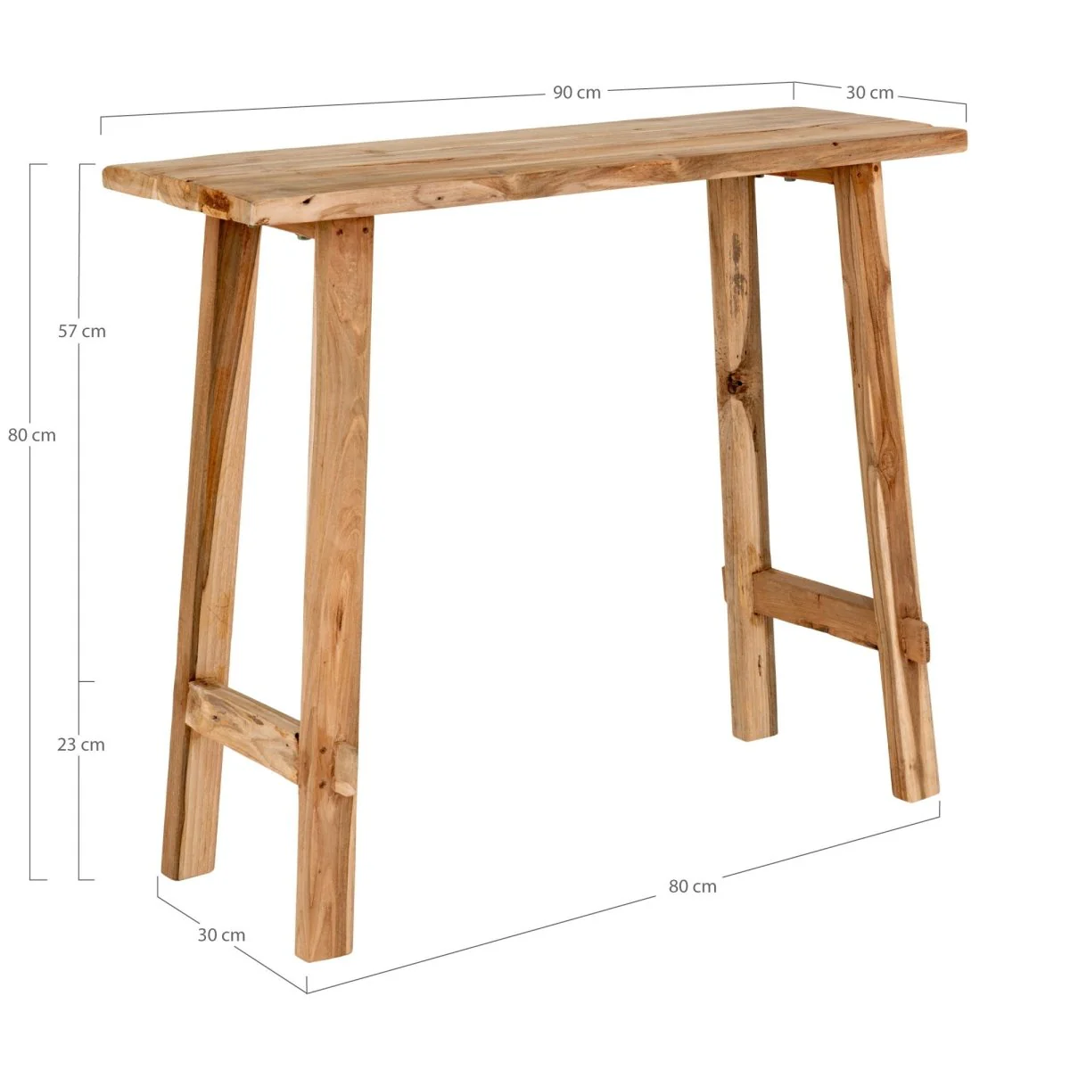 Girona konsollbord teak 90 x 30 x 80 cm - Image 6