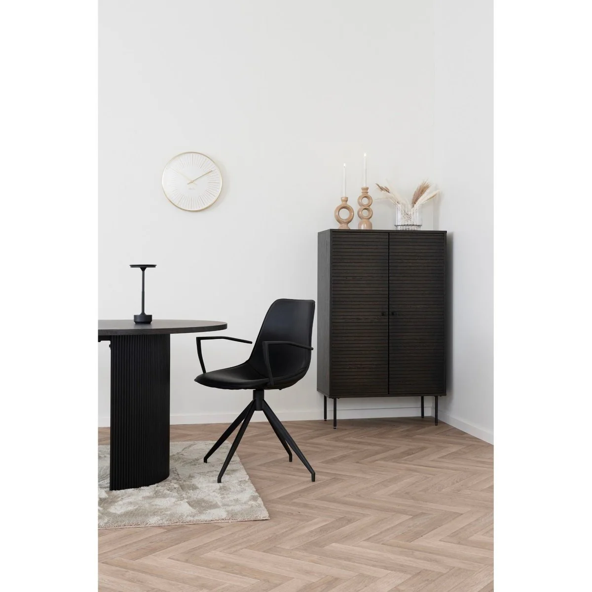 Kyoto skap smoked oak veneer 80 x 40 x 130 cm - Image 3