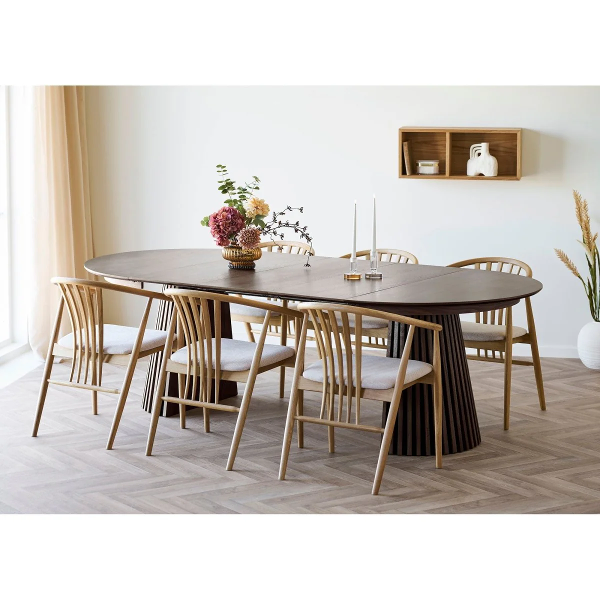 Osaka spisebord smoked oak veneer, uttrekkbart 120-240 cm - Image 3