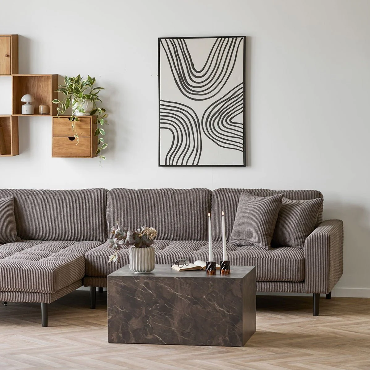 Prague sofabord brun 60 x 80 x 40 cm