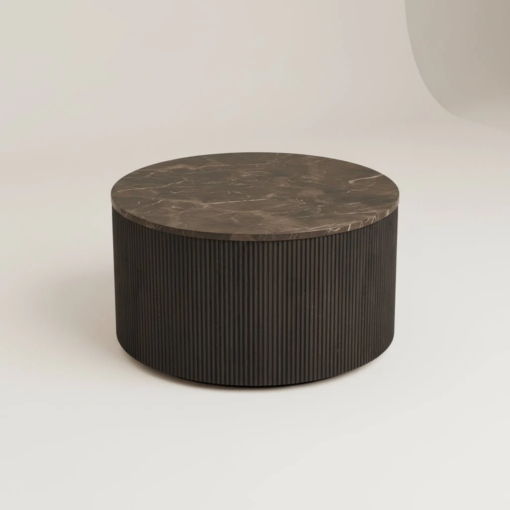 Rota sofabord rund, mørk brun ø80 cm