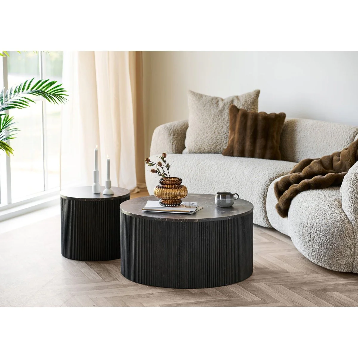 Rota sofabord rund, mørk brun ø80 cm - Image 4