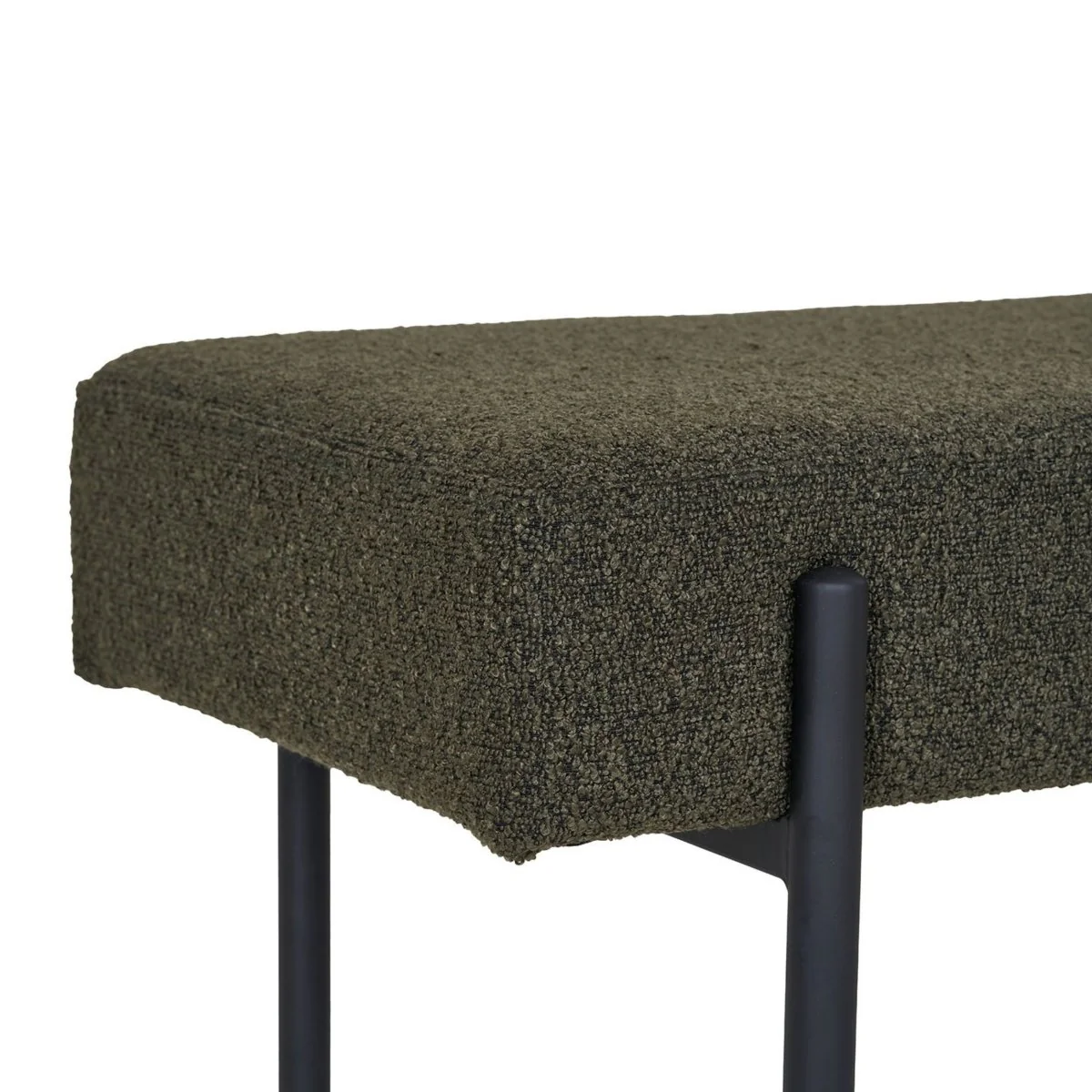 Swindon benk bouclé mørk grønn 100 cm - Image 4