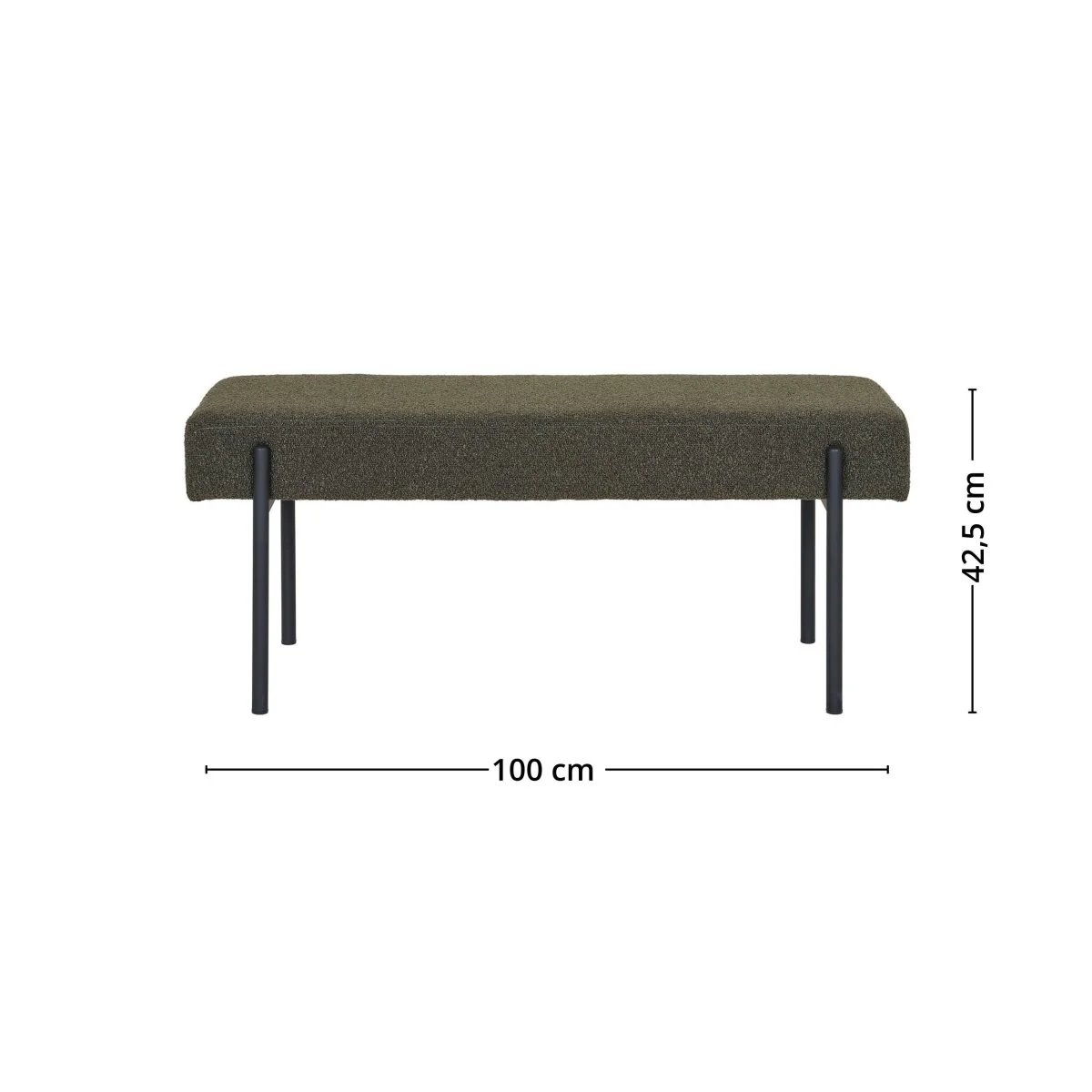 Swindon benk bouclé mørk grønn 100 cm - Image 6