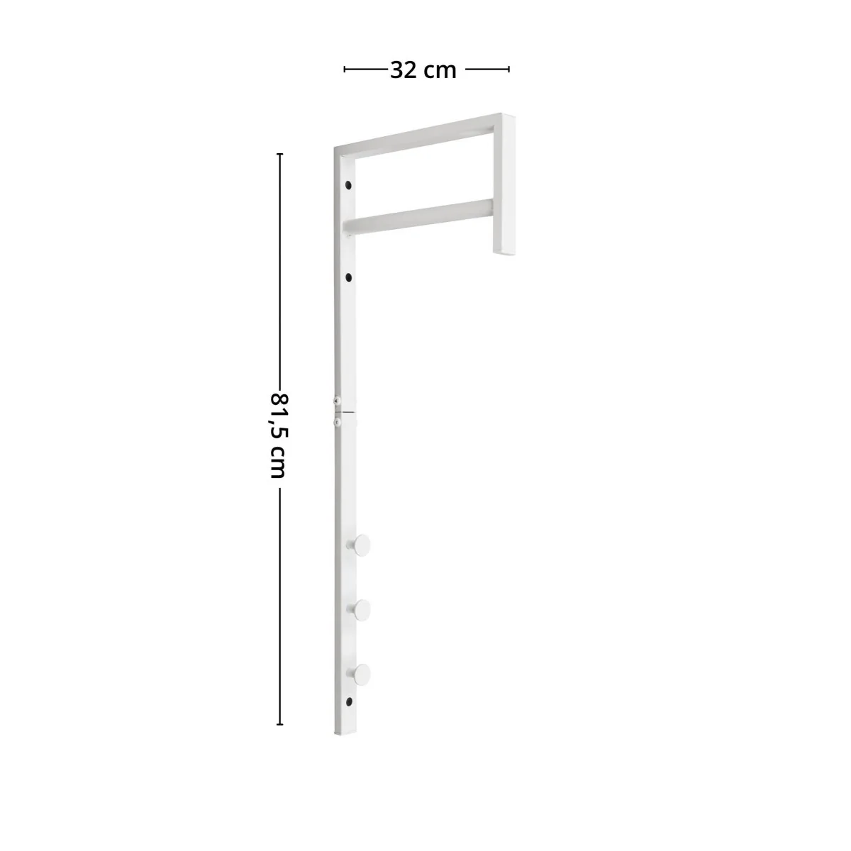 Trento vegghengt klesstativ hvit metall 82 cm - Image 2