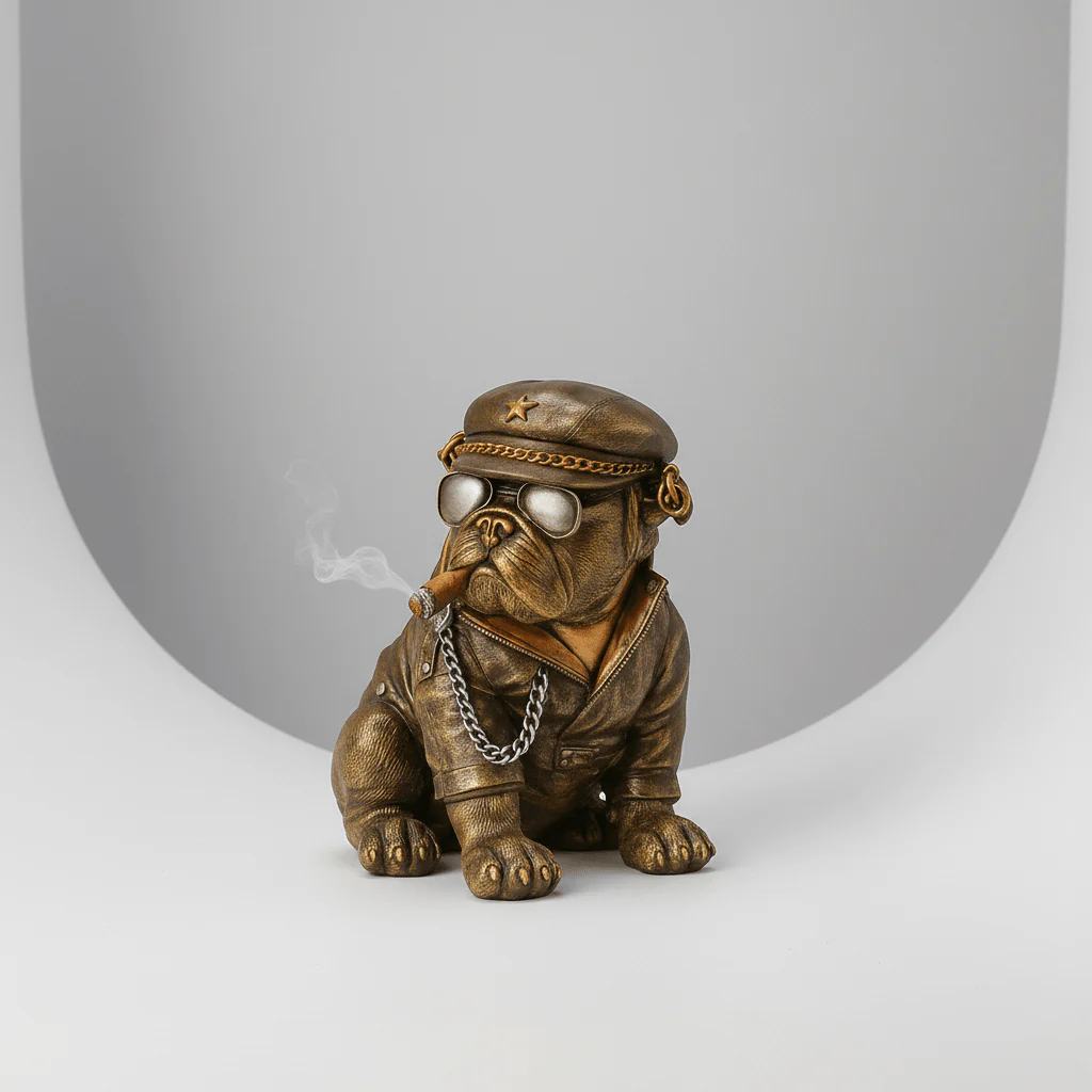 Bulldog med sigar dekorfigur - Image 2
